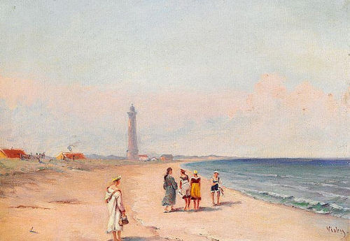 Image : Skagen Beach and the Grey Lighthouse