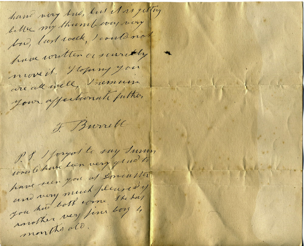 1885 Letter by Frederick aged 75